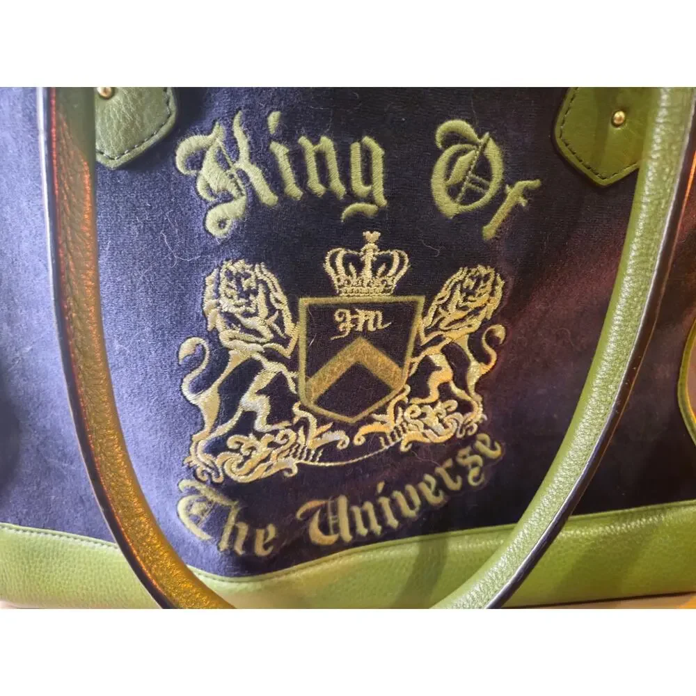 Vintage Y2K Juicy Couture Pet Dog/Cat Carrier Green & Blue Velour
